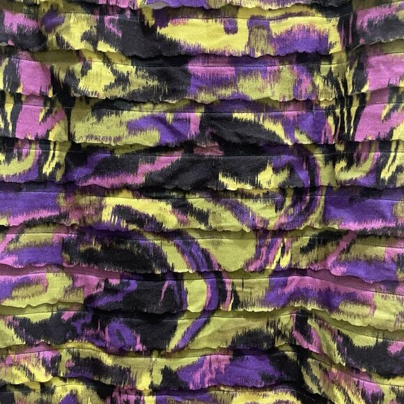 Style & Co Sleeveless Ruffle Bottom Knee Length Purple Green Mini Dress, S - Picture 4 of 7